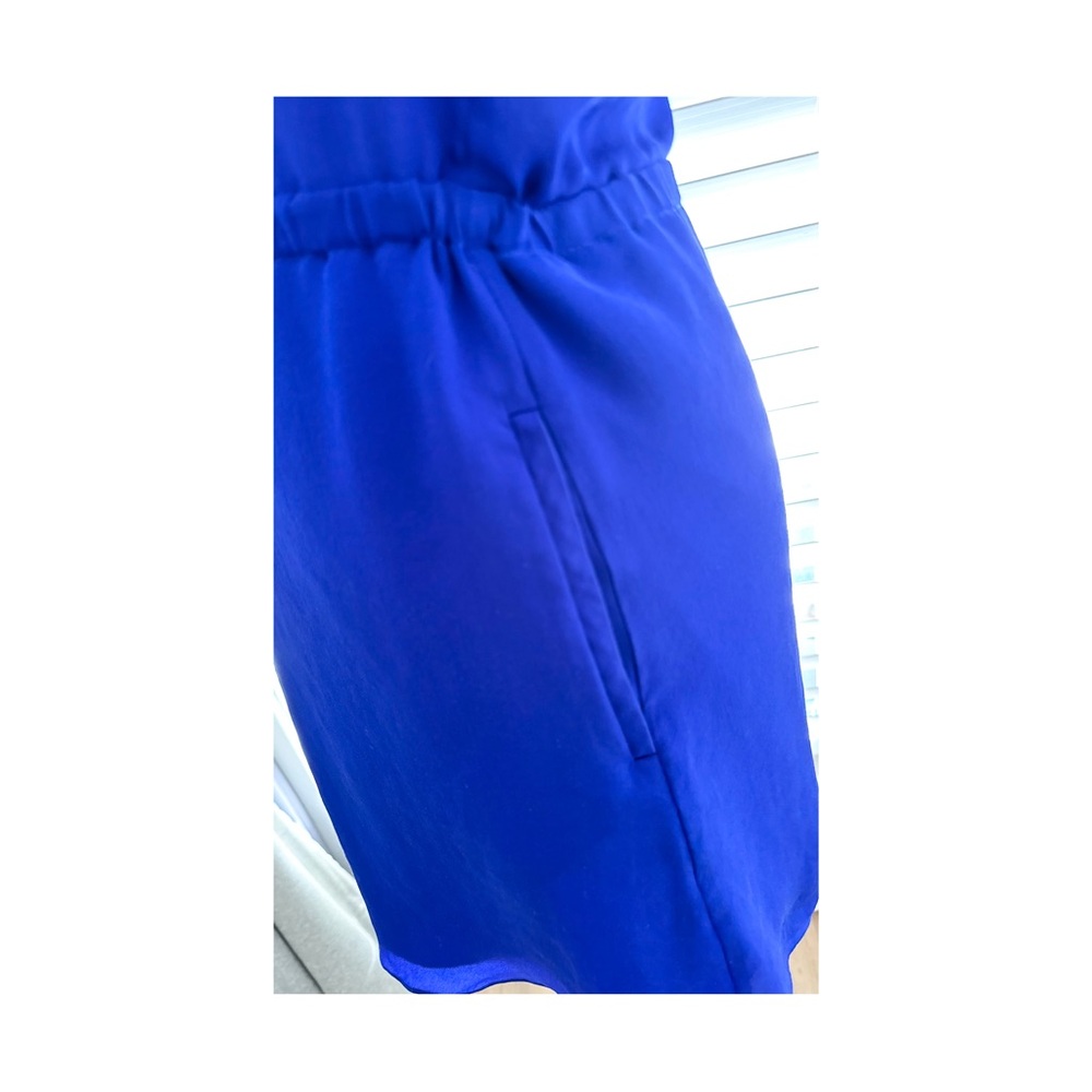 Babaton Blue Sleeveless Silk Dress - Picture 4 of 7